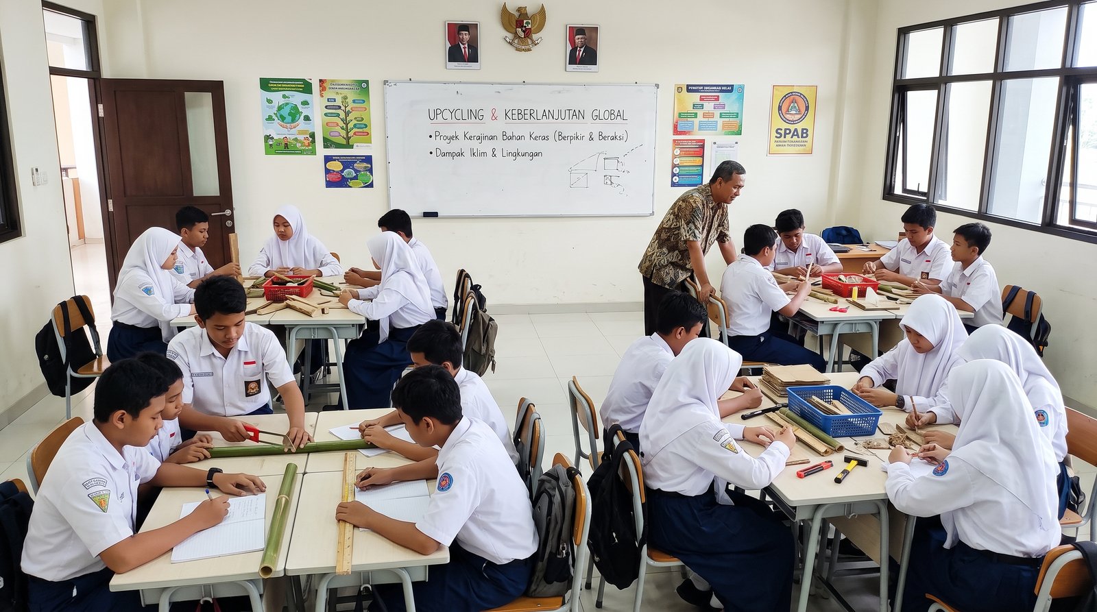 Foto 3 — Membangun Kesadaran Ekologis Global melalui Proyek Upcycling Limbah Keras Terintegrasi Adaptasi Perubahan Iklim