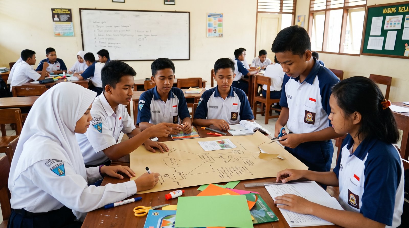 Foto 2 — Membangun Sinergi Melalui Proyek Interdependen: Pembuatan Kerajinan Bahan Keras Kelas VIII