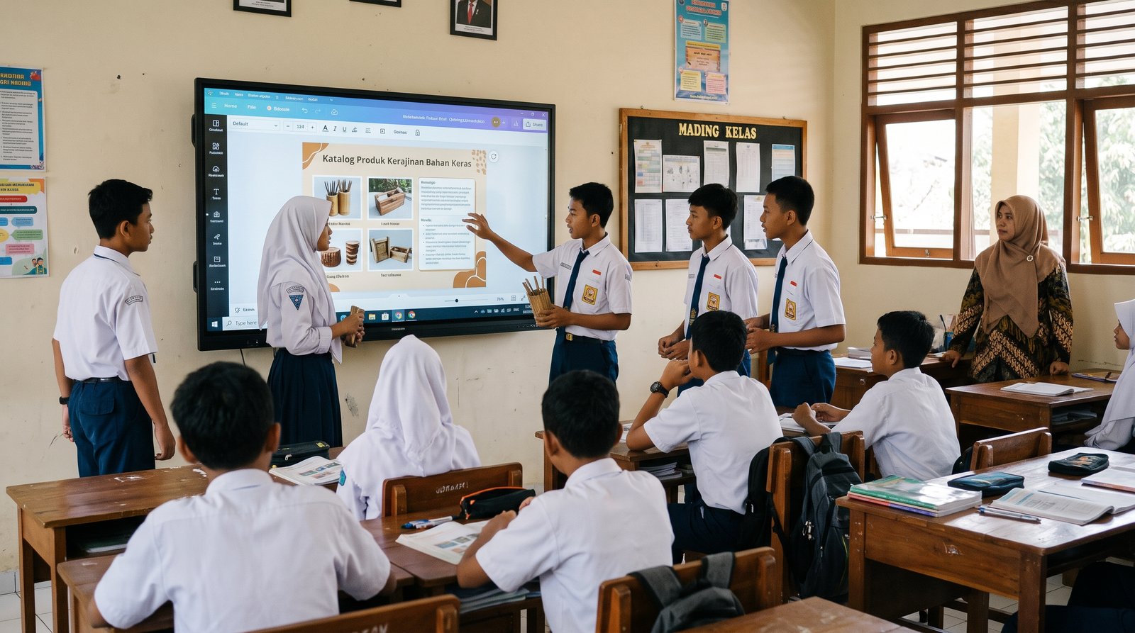 Integrasi Komunikasi Multimodal: Menggabungkan Papan Interaktif Digital dan Demonstrasi Fisik pada Presentasi Kerajinan Bahan Keras