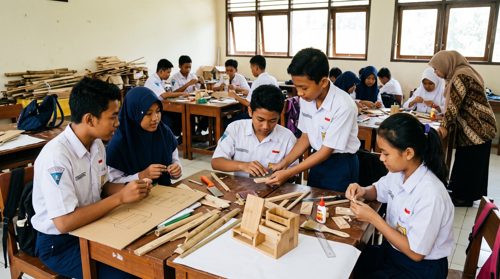 Foto 3 — Mengembangkan Entrepreneurial Eye melalui Inkuiri Terbuka: Transformasi Limbah Bahan Keras Menjadi Solusi Fungsional