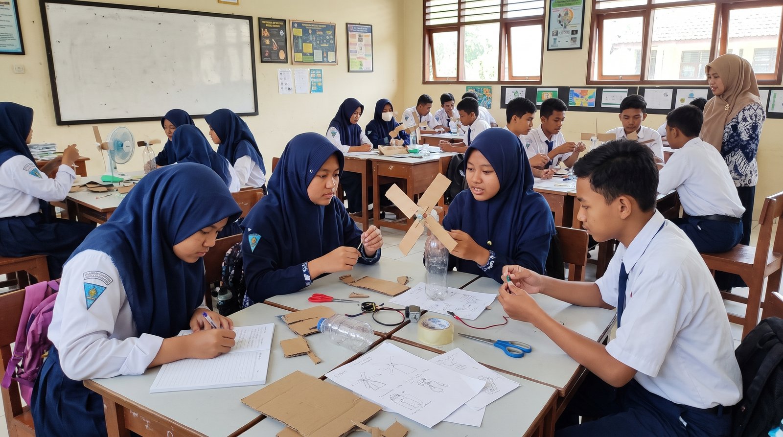Foto 3 — Penerapan Jurnal "Fail-Forward" dan Proyek Rancang Bangun Kincir Angin untuk Melatih Ketekunan dan Regulasi Diri Siswa IPA Kelas 8