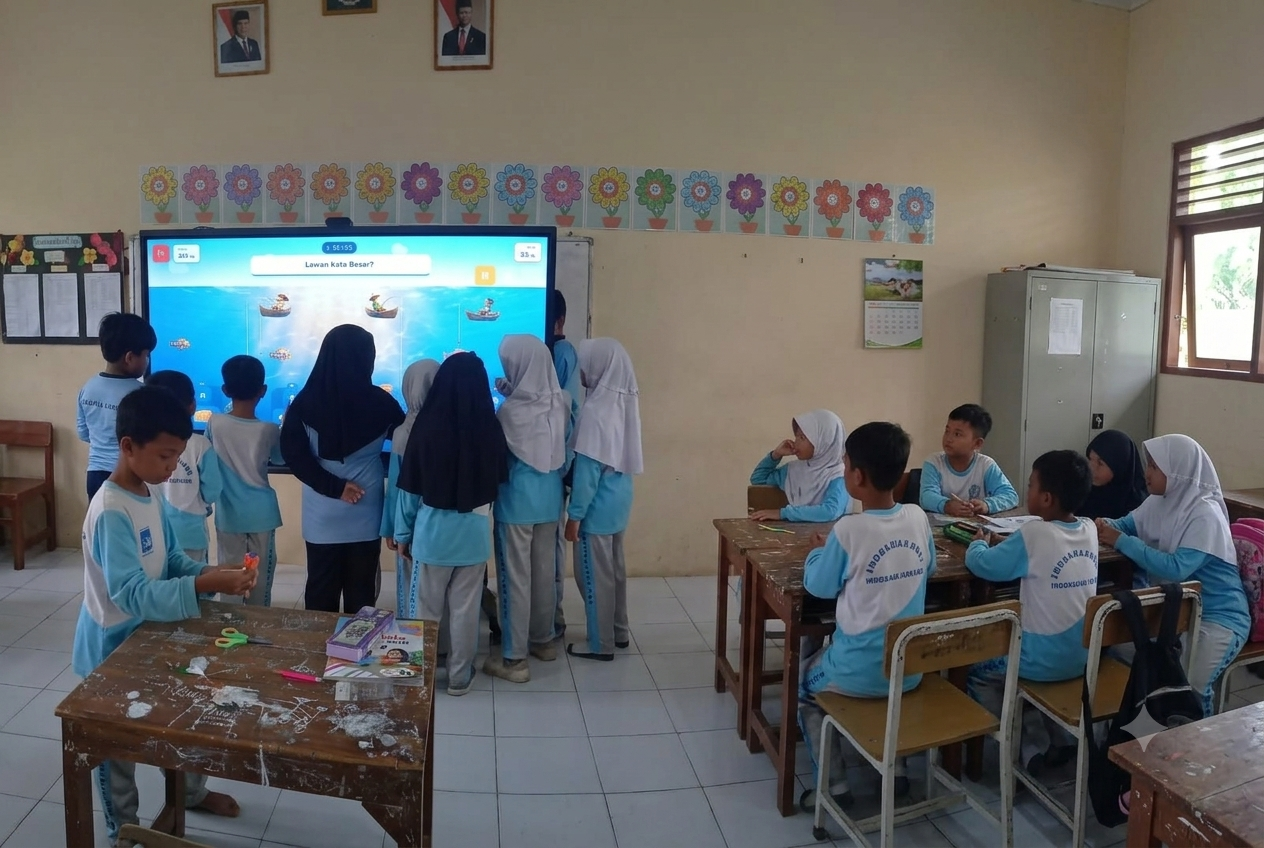 Foto 2 — penerapan Pembelajaran Kolaboratif Berbasis Kelompok dalam Diskusi Eksplorasi Ruang kelas