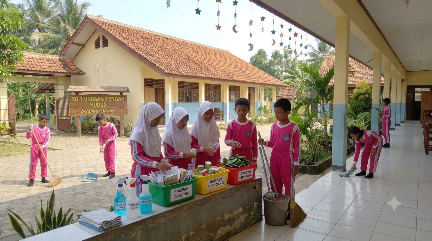 Penanaman kepedulian lingkungan dan budaya gotong royong melalui proyek "pahlawan cilik pemilah sampah"