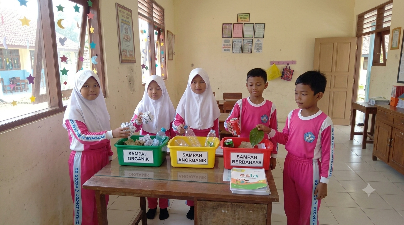 Foto 3 — Penanaman kepedulian lingkungan dan budaya gotong royong melalui proyek "pahlawan cilik pemilah sampah"